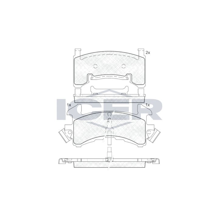 Stabdžių trinkelių rinkinys, diskinis stabdys ICER 181411