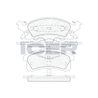 Stabdžių trinkelių rinkinys, diskinis stabdys ICER 181412