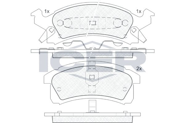 Stabdžių trinkelių rinkinys, diskinis stabdys ICER 181412