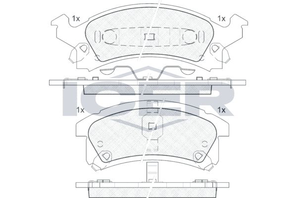 Stabdžių trinkelių rinkinys, diskinis stabdys ICER 181413