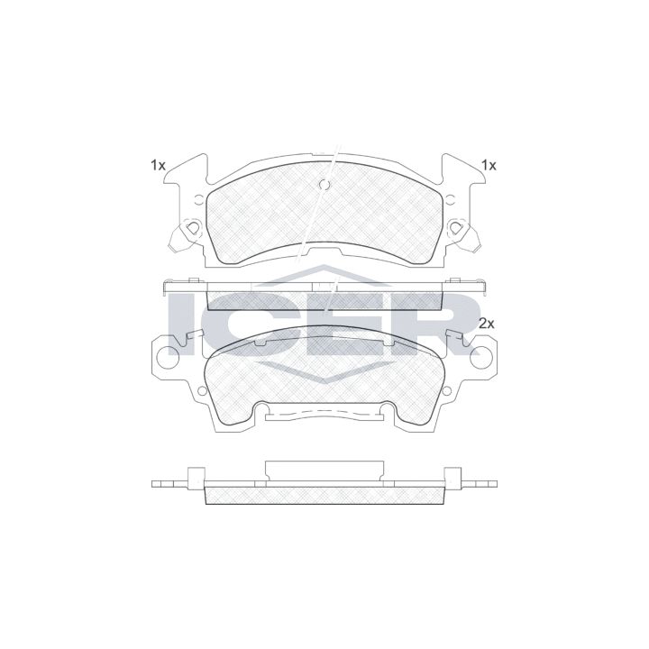 Stabdžių trinkelių rinkinys, diskinis stabdys ICER 181415