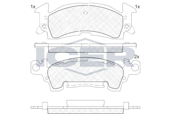 Stabdžių trinkelių rinkinys, diskinis stabdys ICER 181415