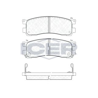 Stabdžių trinkelių rinkinys, diskinis stabdys ICER 181417