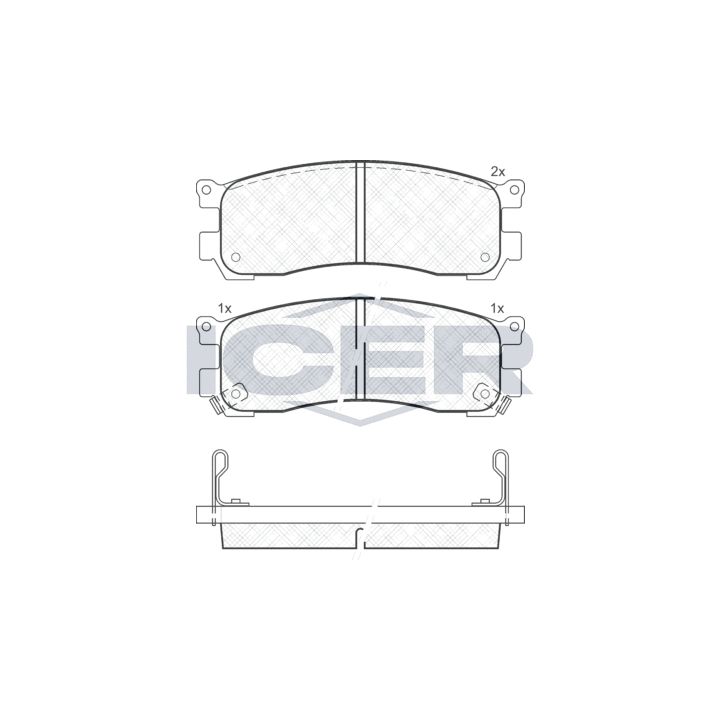 Stabdžių trinkelių rinkinys, diskinis stabdys ICER 181417