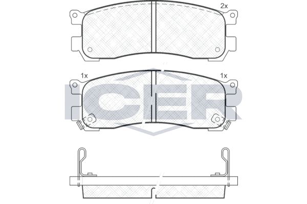 Stabdžių trinkelių rinkinys, diskinis stabdys ICER 181417