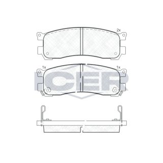 Stabdžių trinkelių rinkinys, diskinis stabdys ICER 181418