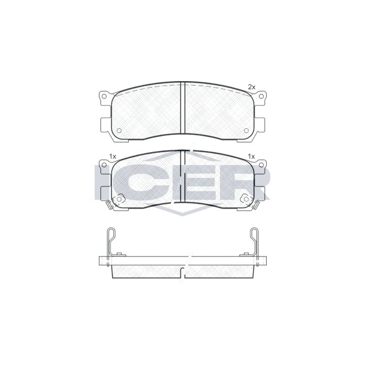 Stabdžių trinkelių rinkinys, diskinis stabdys ICER 181418