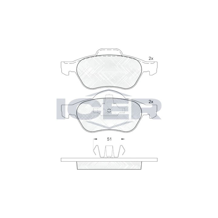 Stabdžių trinkelių rinkinys, diskinis stabdys ICER 181431