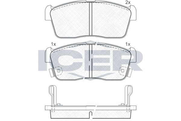 Stabdžių trinkelių rinkinys, diskinis stabdys ICER 181452