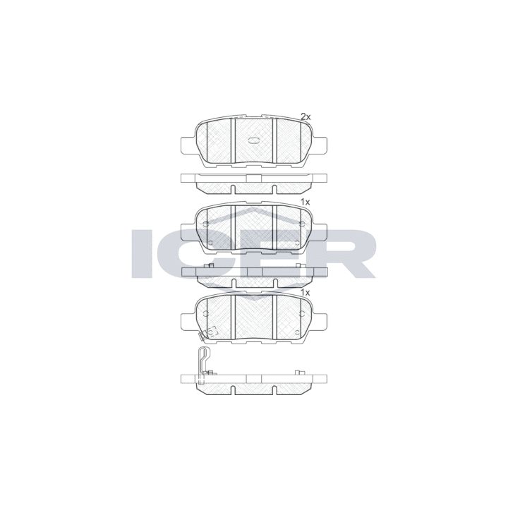 Stabdžių trinkelių rinkinys, diskinis stabdys ICER 181509