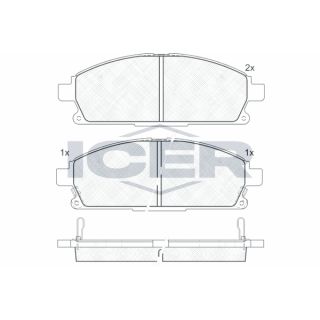 Stabdžių trinkelių rinkinys, diskinis stabdys ICER 181521