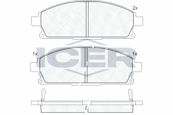 Stabdžių trinkelių rinkinys, diskinis stabdys ICER 181521