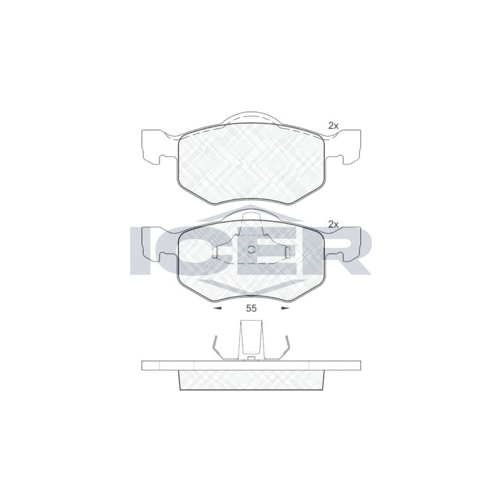 Stabdžių trinkelių rinkinys, diskinis stabdys ICER 181532
