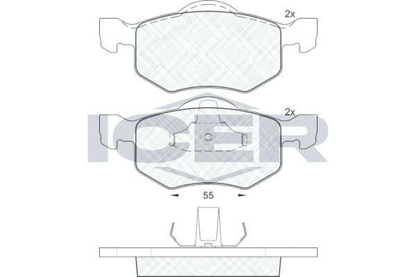 Stabdžių trinkelių rinkinys, diskinis stabdys ICER 181532