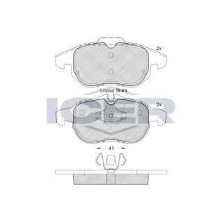 Stabdžių trinkelių rinkinys, diskinis stabdys ICER 181536-400