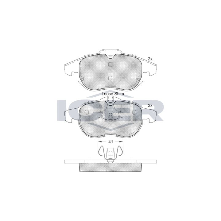 Stabdžių trinkelių rinkinys, diskinis stabdys ICER 181536-400