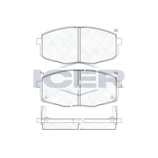 Stabdžių trinkelių rinkinys, diskinis stabdys ICER 181540