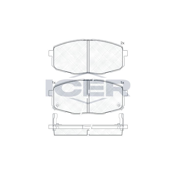 Stabdžių trinkelių rinkinys, diskinis stabdys ICER 181540