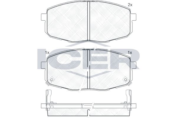 Stabdžių trinkelių rinkinys, diskinis stabdys ICER 181540