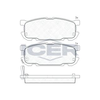 Stabdžių trinkelių rinkinys, diskinis stabdys ICER 181541