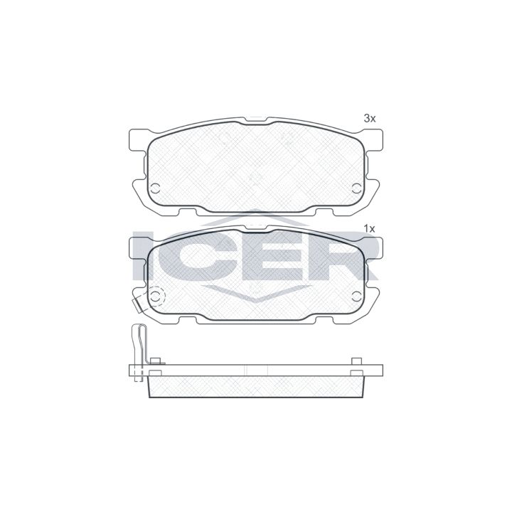 Stabdžių trinkelių rinkinys, diskinis stabdys ICER 181541