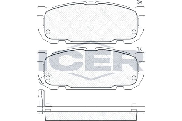 Stabdžių trinkelių rinkinys, diskinis stabdys ICER 181541