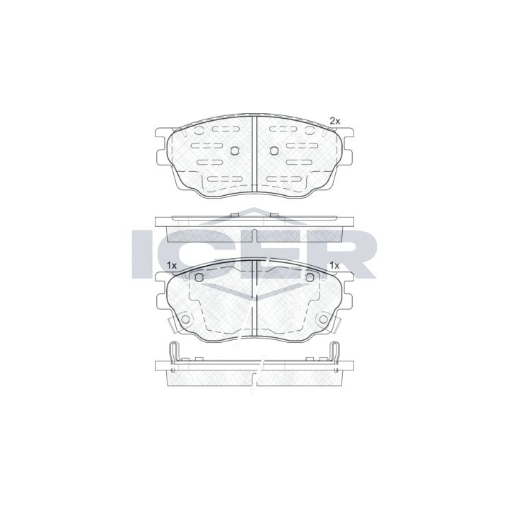 Stabdžių trinkelių rinkinys, diskinis stabdys ICER 181542-200