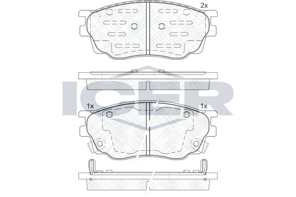 Stabdžių trinkelių rinkinys, diskinis stabdys ICER 181542-200