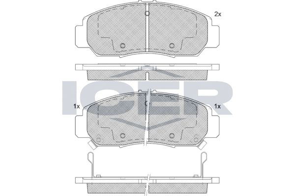 Stabdžių trinkelių rinkinys, diskinis stabdys ICER 181543