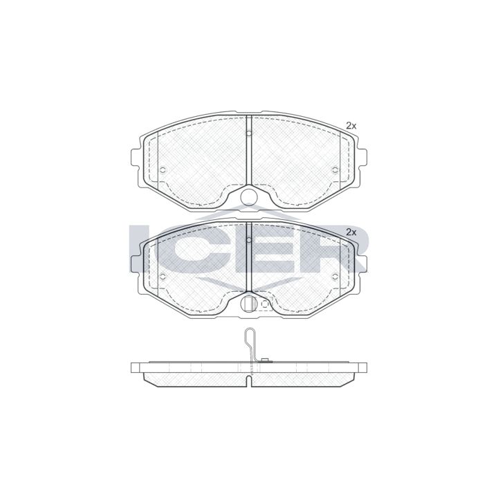 Stabdžių trinkelių rinkinys, diskinis stabdys ICER 181568