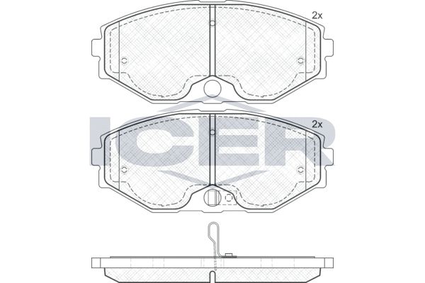 Stabdžių trinkelių rinkinys, diskinis stabdys ICER 181568