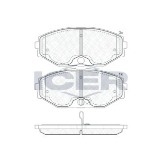 Stabdžių trinkelių rinkinys, diskinis stabdys ICER 181569