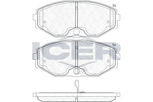 Stabdžių trinkelių rinkinys, diskinis stabdys ICER 181569