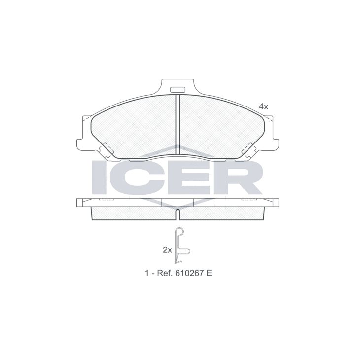 Stabdžių trinkelių rinkinys, diskinis stabdys ICER 181580