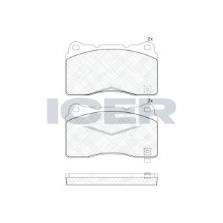 Stabdžių trinkelių rinkinys, diskinis stabdys ICER 181585