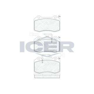 Stabdžių trinkelių rinkinys, diskinis stabdys ICER 181598