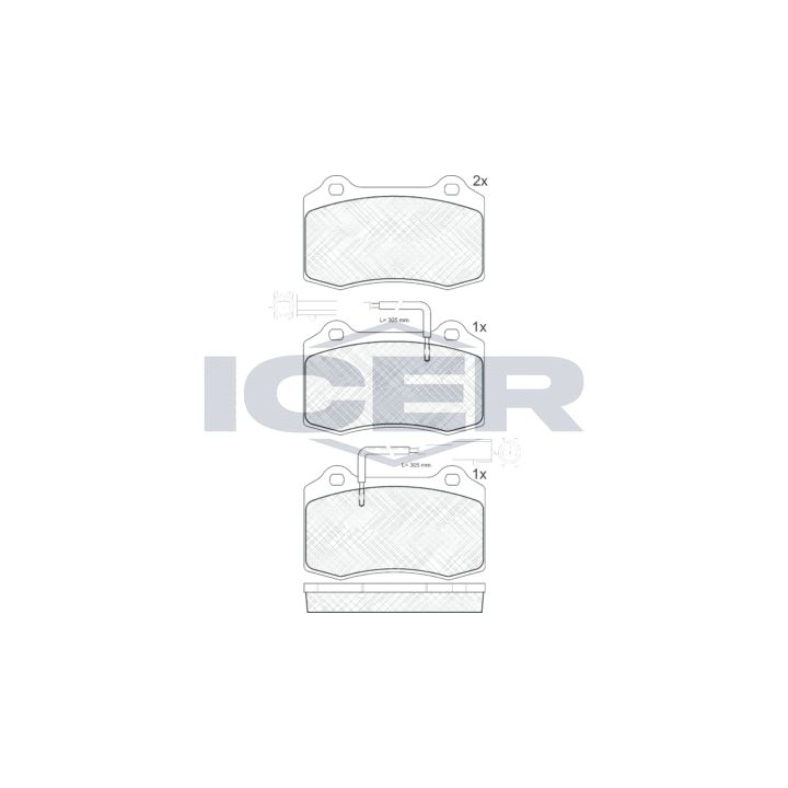 Stabdžių trinkelių rinkinys, diskinis stabdys ICER 181598