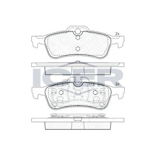 Stabdžių trinkelių rinkinys, diskinis stabdys ICER 181599