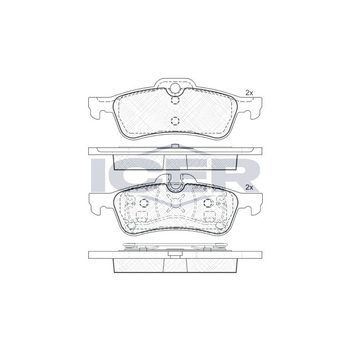 Stabdžių trinkelių rinkinys, diskinis stabdys ICER 181599