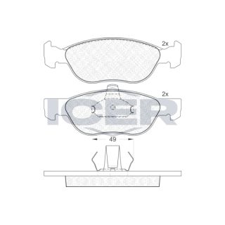 Stabdžių trinkelių rinkinys, diskinis stabdys ICER 181602