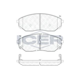 Stabdžių trinkelių rinkinys, diskinis stabdys ICER 181606