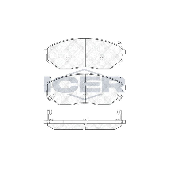 Stabdžių trinkelių rinkinys, diskinis stabdys ICER 181606
