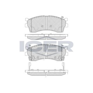 Stabdžių trinkelių rinkinys, diskinis stabdys ICER 181610