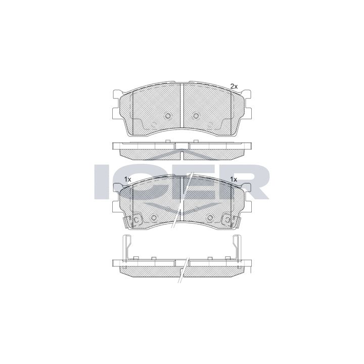 Stabdžių trinkelių rinkinys, diskinis stabdys ICER 181610