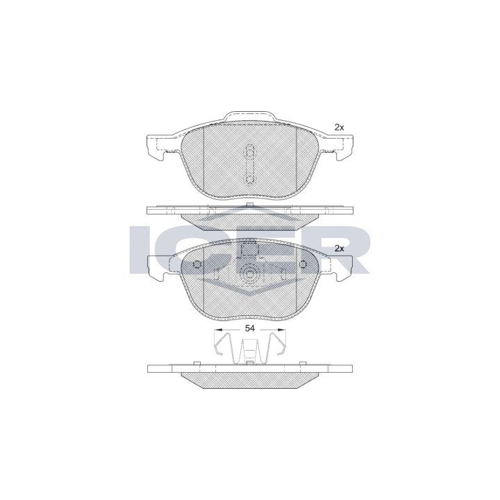 Stabdžių trinkelių rinkinys, diskinis stabdys ICER 181617