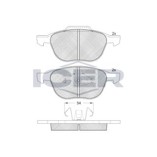 Stabdžių trinkelių rinkinys, diskinis stabdys ICER 181617-399