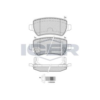 Stabdžių trinkelių rinkinys, diskinis stabdys ICER 181622-703