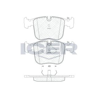 Stabdžių trinkelių rinkinys, diskinis stabdys ICER 181628