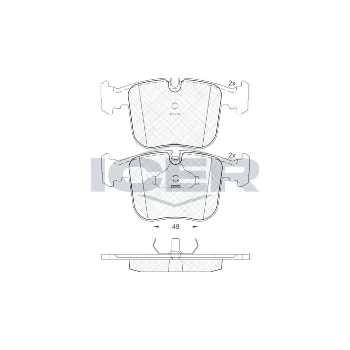 Stabdžių trinkelių rinkinys, diskinis stabdys ICER 181628