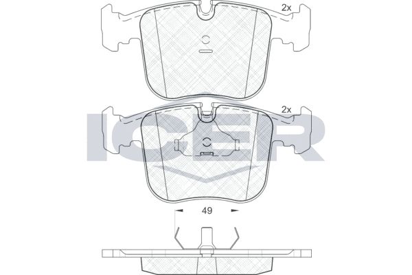 Stabdžių trinkelių rinkinys, diskinis stabdys ICER 181628